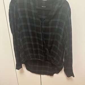 Madewell Black Plaid Women's Blouse
